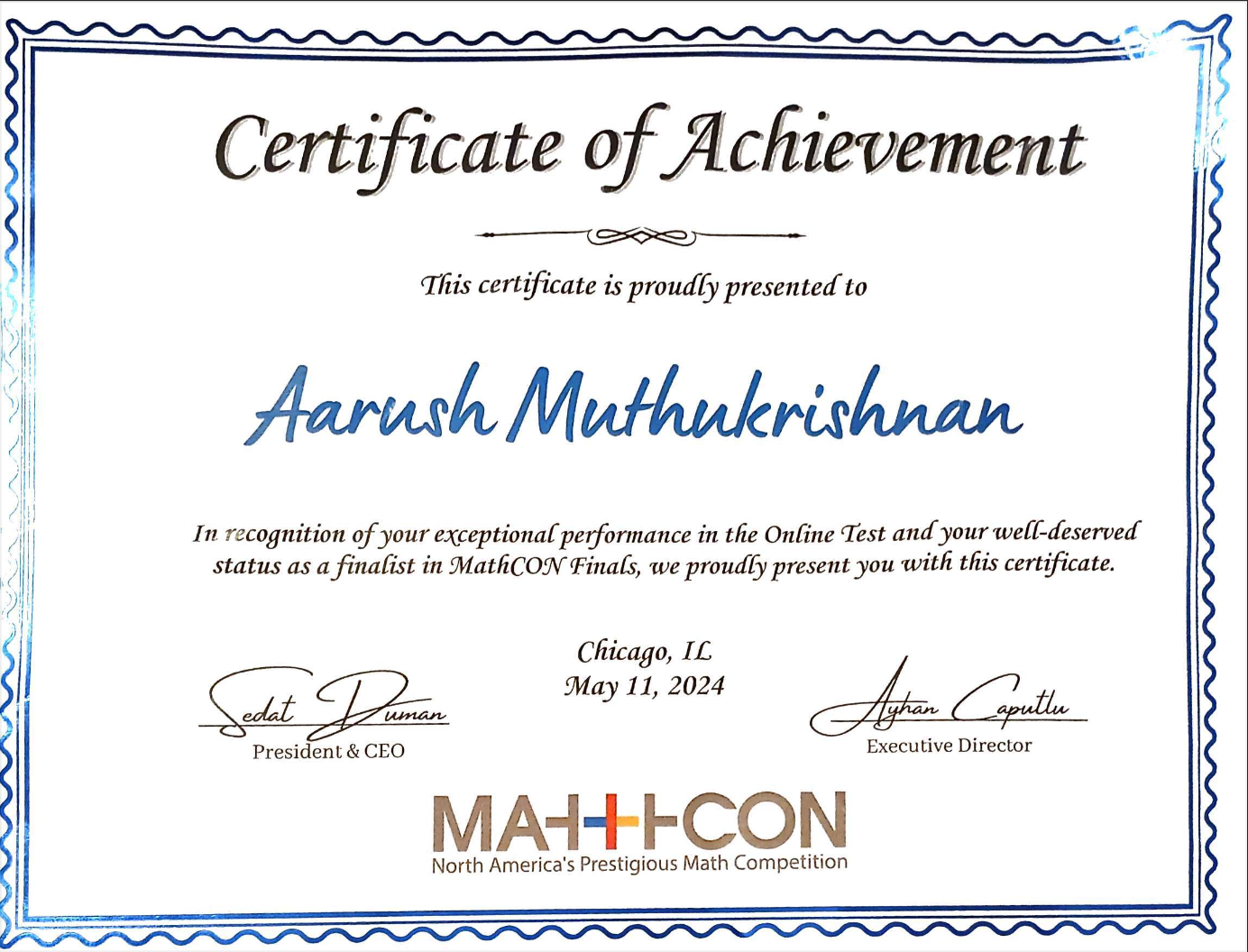 National Qualifier - Mathcon - May 11, 2024