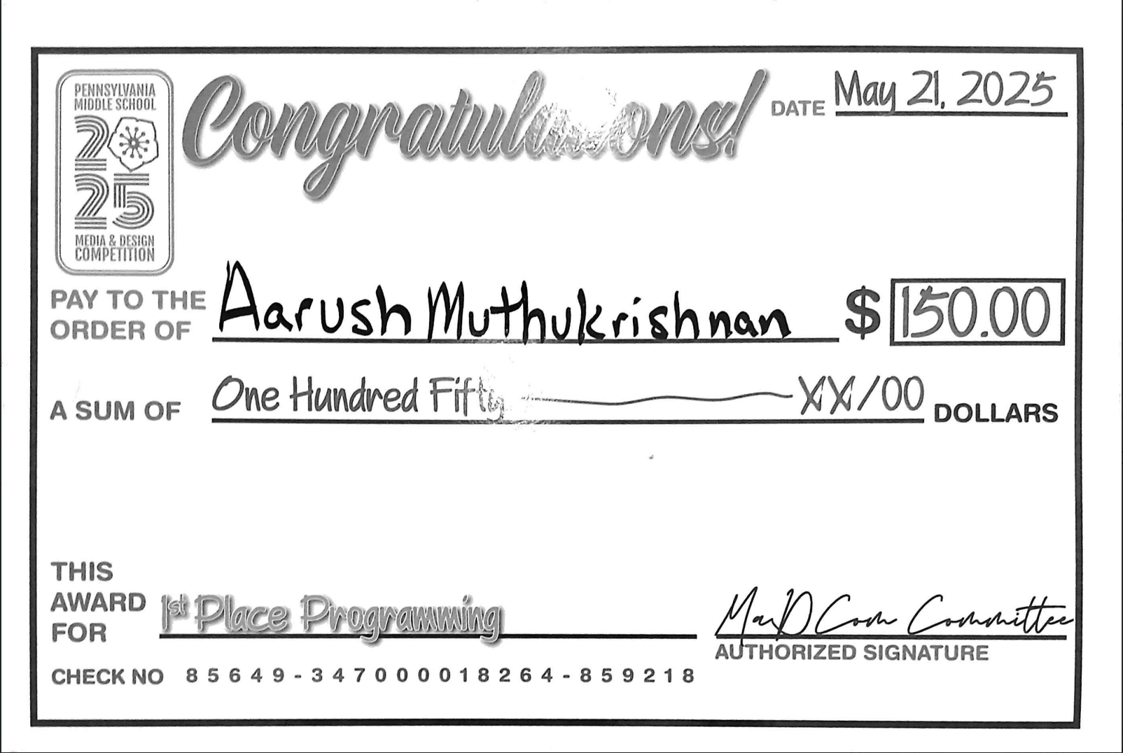 1st Place - PA Media and Design States - May 21, 2025