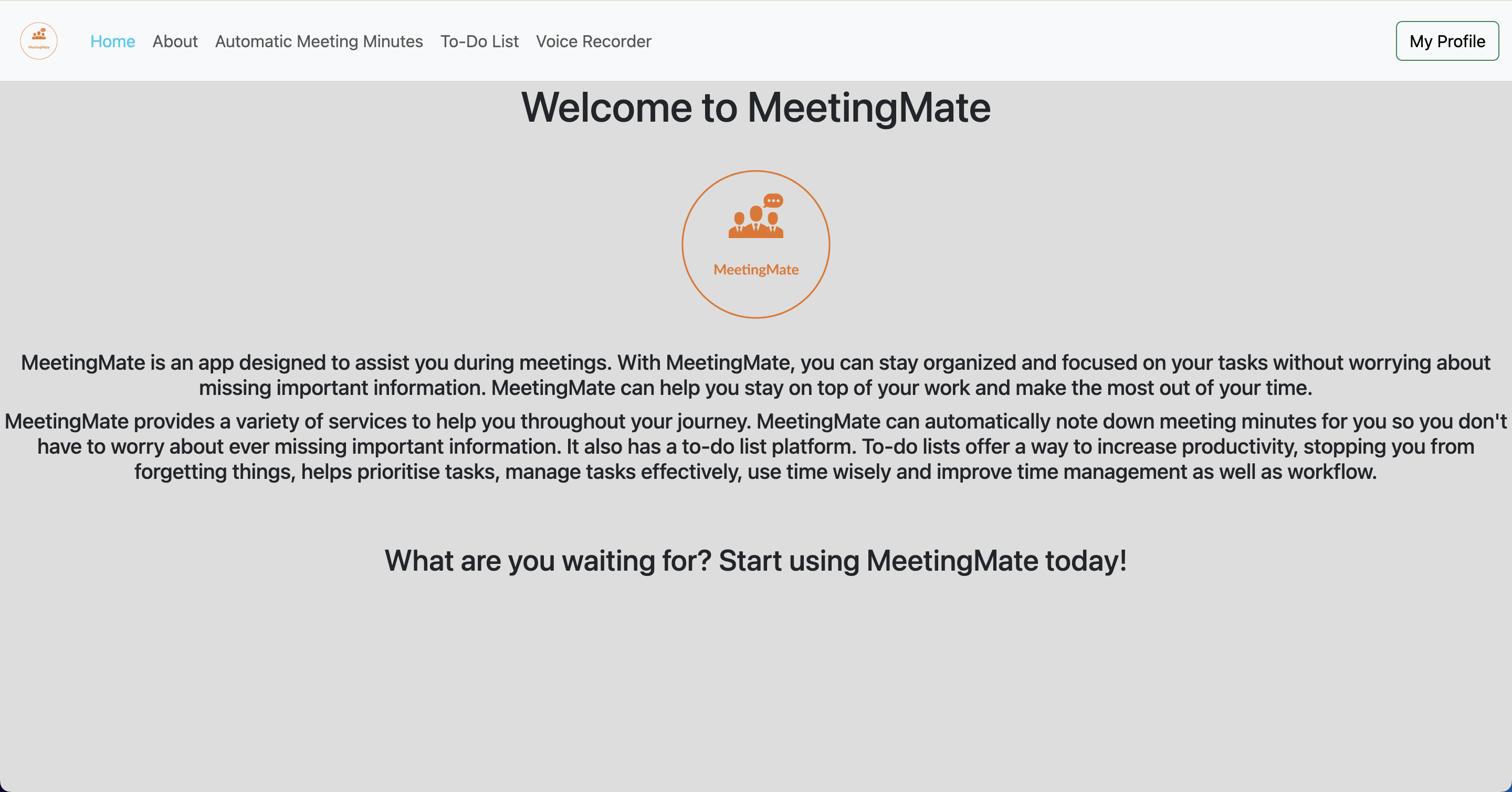 MeetingMate Project Screenshot